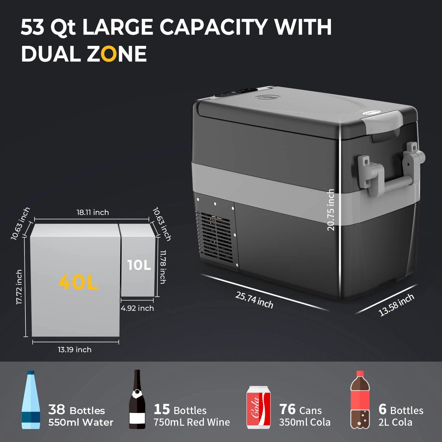 OutingSmart portable refrigerator 53QT