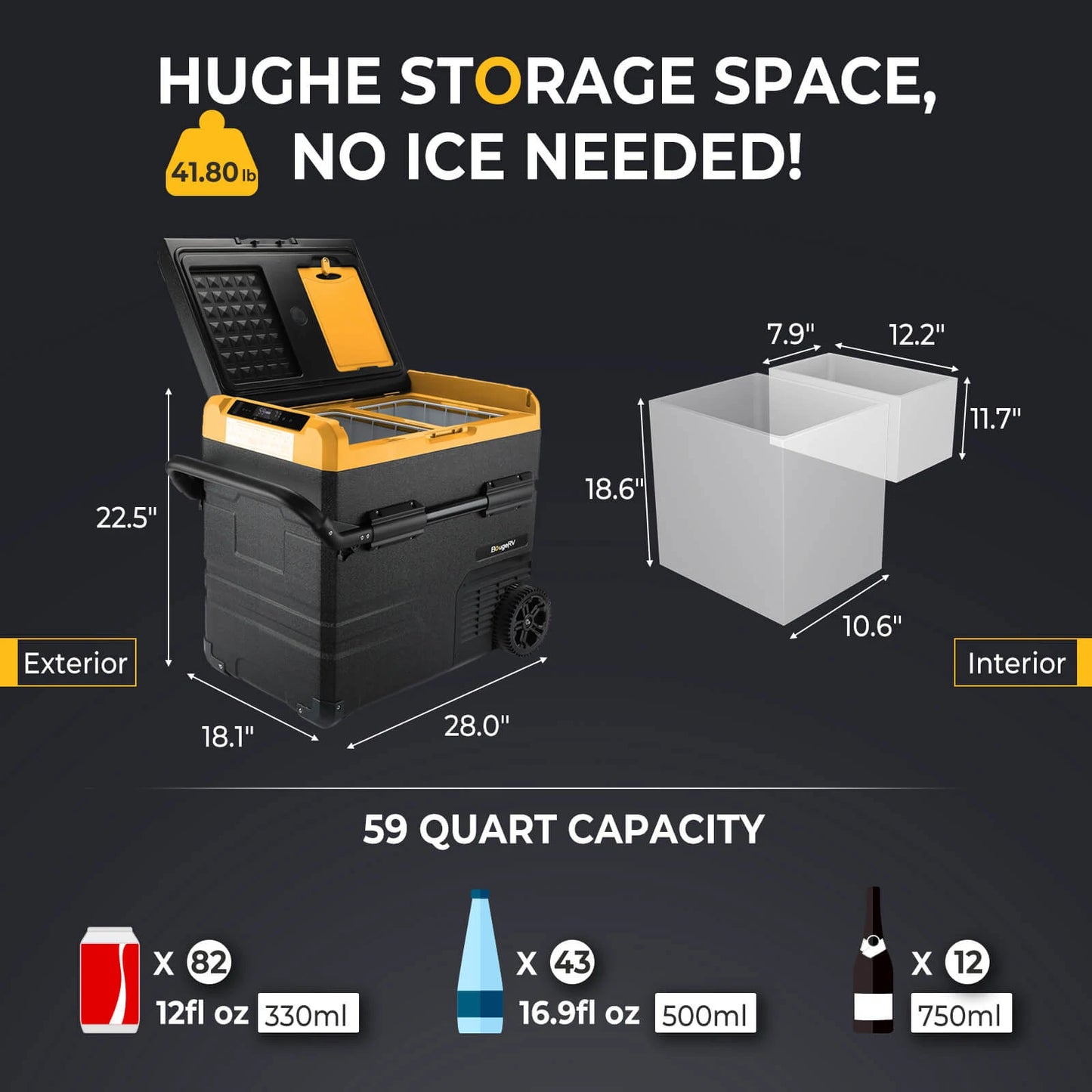 OutingSmart Portable Refrigerator/Freezer 59QT